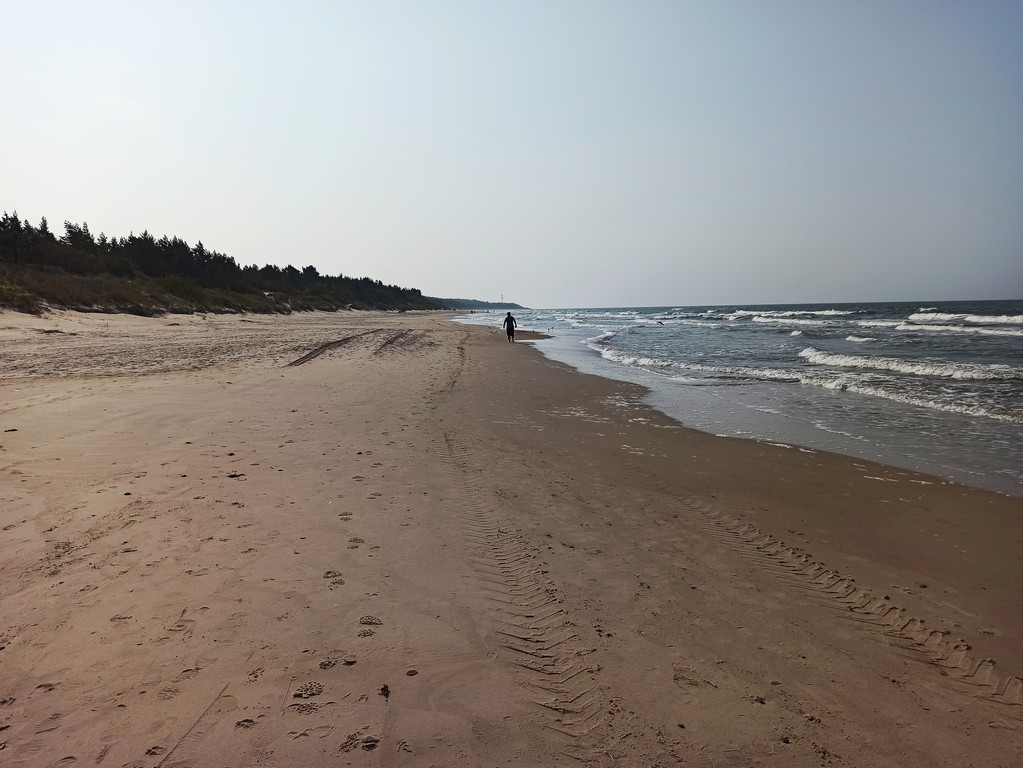 Well packed sand coast near Palanga