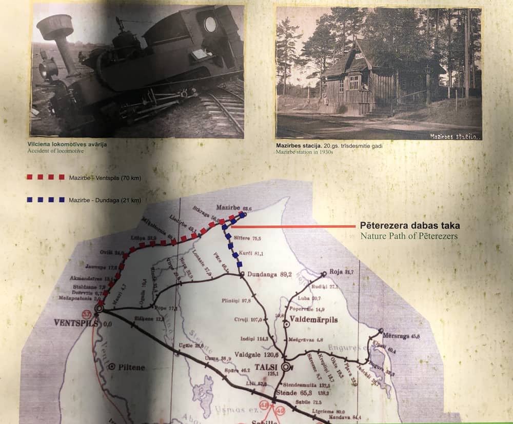 Narrow-gauge railway map in North Kurzeme