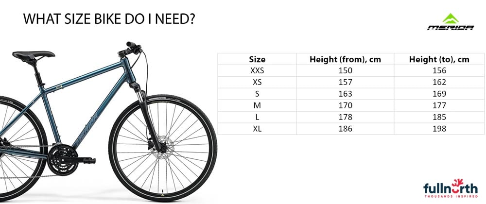 merida road bike size chart