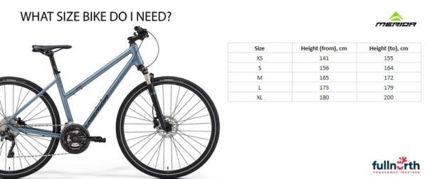 merida crossway 100 size chart